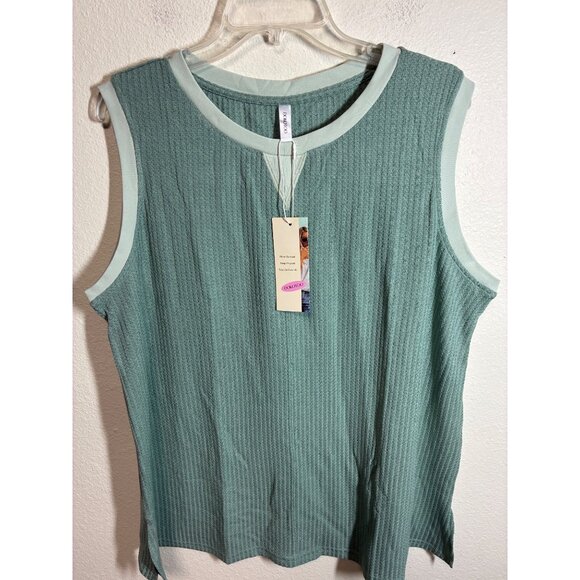 Tops - NWT Knit Sweater Vest Lightweight Preppy Y2K Retro Green Size 2XL